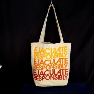 3/$25 Ejaculate Responsibly Promo Canvas Tote Bag